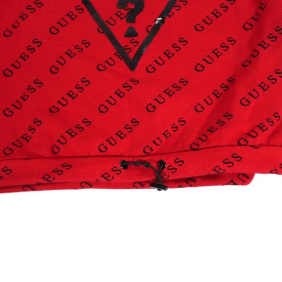 Women's Red Guess Sweatshirt Large Guess Logo Pull String Y2K - Picture 2 of 10